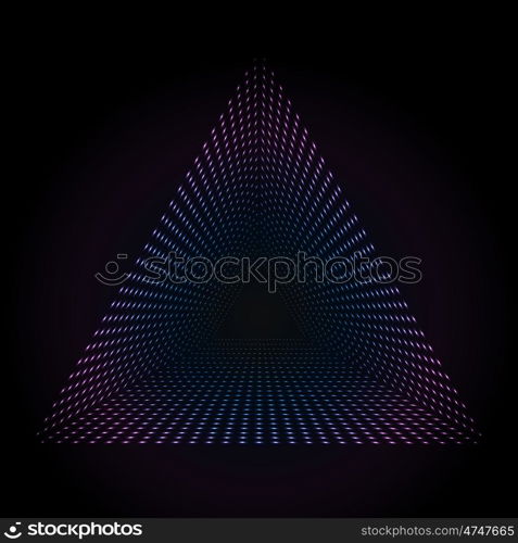 Abstract colorful neon dots, dotted technology background. Glowing particles, led light pattern, futuristic texture, digital vector design.