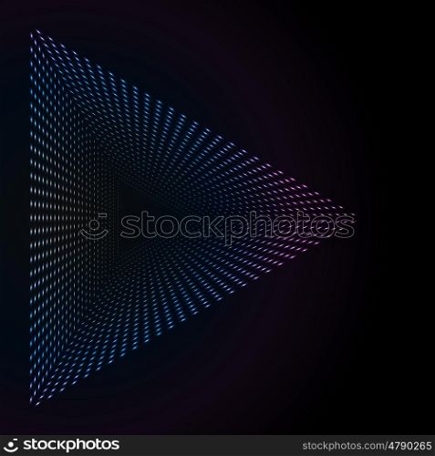 Abstract colorful neon dots, dotted technology background. Glowing particles, led light pattern, futuristic texture, digital vector design.