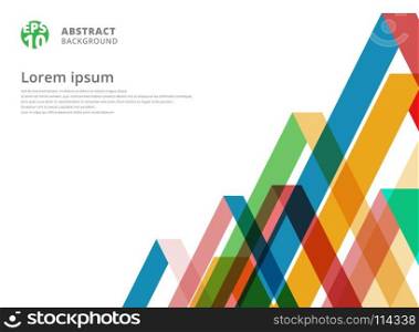 Abstract colorful overlap triangle pattern on white background with copy space, Vector illustration