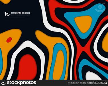 Abstract colorful papercut design of wavy pattern background. Decorating for business headline, poster, artwork, template, cover design. illustration vector eps10