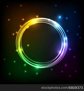 Abstract colorful plasma with circles background, stock vector