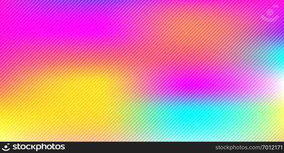 Abstract colorful rainbow blurred background with diagonal lines pattern texture. Vector illustration