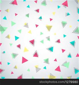 Abstract colorful Repeating confetti triangle pattern on white background. Vector illustration