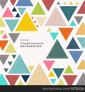 Abstract colorful retro triangle pattern shapes geometric background, vector eps10