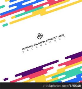 Abstract colorful Rounded Lines Halftone Transition. Vector Background Illustration