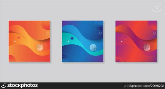 Abstract colorful set of cover design template