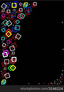 abstract colorful square background over black