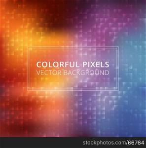 Abstract colorful square pixels background, vector illustration