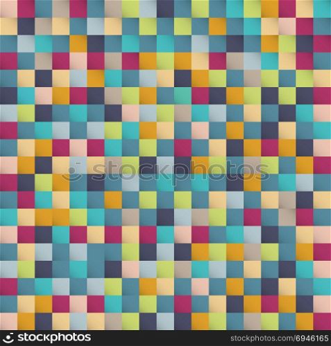 Abstract colorful squares pattern pixel background design for print, ad, poster, flyer, cover, brochure, template, Vector illustration