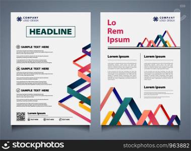 Abstract colorful stripe line overlap brochure corporate template. You can use for modern design of business brochure, book, report, cover, annual. illustration vector eps10