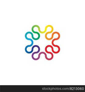 abstract colorful technology logo rainbow icon vector
