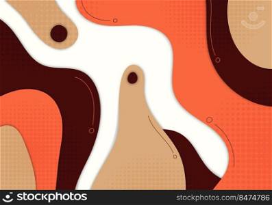 Abstract colorful template design artwork of doodle design style. Overlapping with halftone artwork background. Vector
