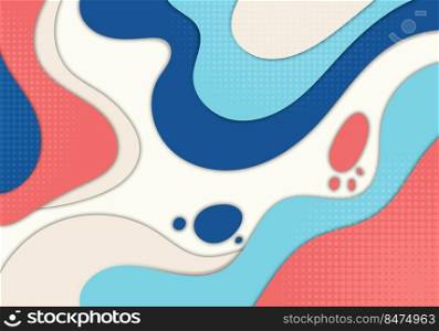 Abstract colorful template doodle artwork style. Overlapping design decorative background. Vector