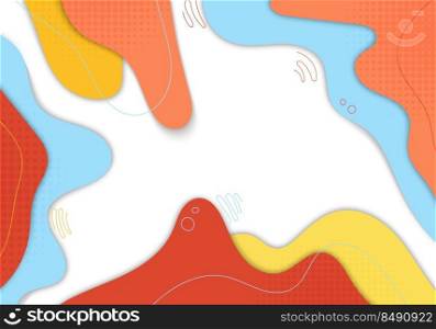 Abstract colorful template doodle design decorative. Overlapping design with free hand drawing with dot halftone background. Vector