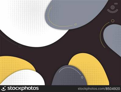 Abstract colorful template with free shape doodle design decorative artwork. Overlapping style with dots halftone background. Vector