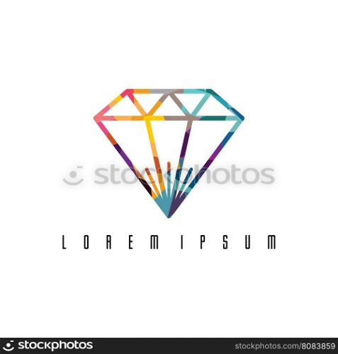 Abstract colorful triangle geometrical diamond jewelry. Abstract colorful triangle geometrical diamond jewelry vector illustration