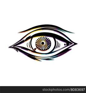 Abstract colorful triangle geometrical eye. Abstract eye colorful triangle geometrical vector illustration