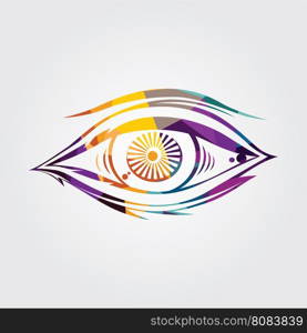 Abstract colorful triangle geometrical eye. Abstract eye colorful triangle geometrical vector illustration