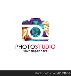 Abstract colorful triangle geometrical photography logo. Abstract colorful triangle geometrical photography logo vector illustration
