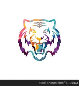 Abstract colorful triangle geometrical tiger logo. Abstract colorful triangle geometrical tiger logo vector illustration