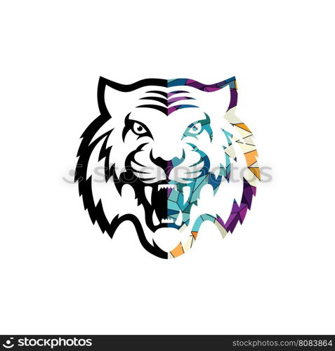 Abstract colorful triangle geometrical tiger logo. Abstract colorful triangle geometrical tiger logo vector illustration