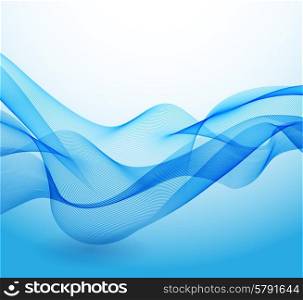 Abstract colorful vector background with blue transparent wave. Abstract colorful vector background