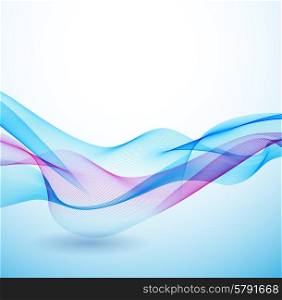 Abstract colorful vector background with blue transparent wave. Abstract colorful vector background