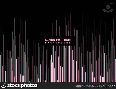 Abstract colorful vertical speed lines pattern on black background and texture. Vector illustration