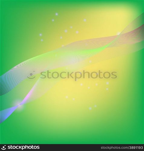 Abstract Colorful Wave on Green Light Background. Abstract Wave Background