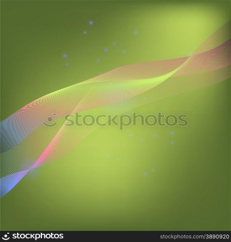 Abstract Colorful Wave Texture on Green Light Background. Abstract Background