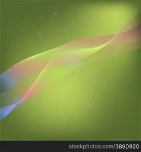 Abstract Colorful Wave Texture on Green Light Background. Abstract Background