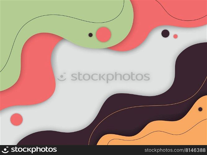 Abstract colorful wavy template design overlapping style. Movement style of minimal colors artwork. Vector
