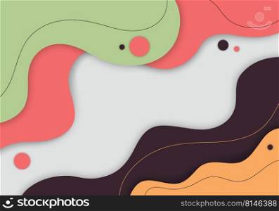 Abstract colorful wavy template design overlapping style. Movement style of minimal colors artwork. Vector