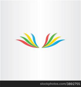 abstract colorful wings icon design