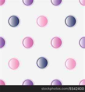 Abstract colors circle button on white background seamless vector