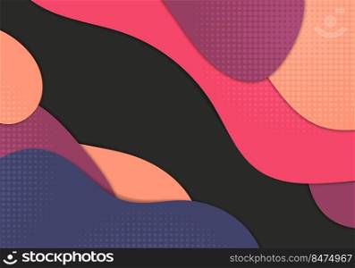 Abstract colors style template of doodle artwork decoration. Overlapping style artwork of wavy background. Vector