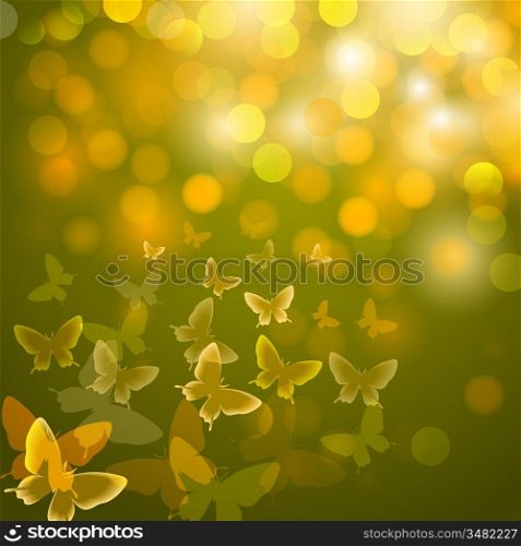 Abstract colourful background with butterflies. A vector.