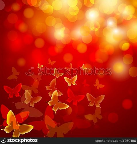 Abstract colourful background with butterflies. A vector.