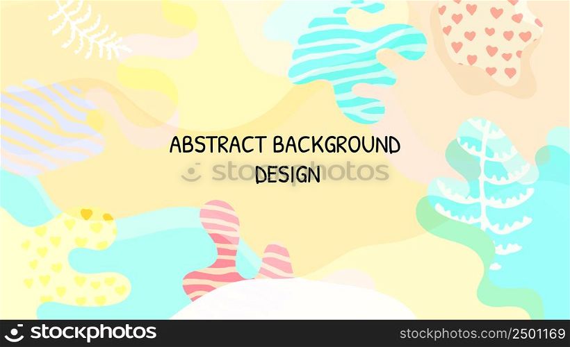 Abstract colourful geometric vector background. Liquid pleasant forms with hand-drawn elements. Bright sea colours. Children kids design, summer, sea, beach. Vector