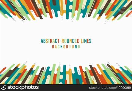 Abstract colourful rounded lines pattern artwork decorative style. Overlapping design with copy space of text background. Illustration vector
