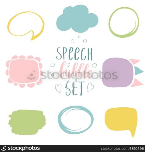 Abstract comic speech bubble in pastel colors. Doodle kids frames. Abstract comic speech bubble in pastel colors. Doodle kids frames.