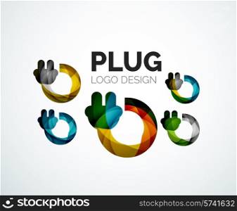 Abstract company logo design elemnet - plug icon