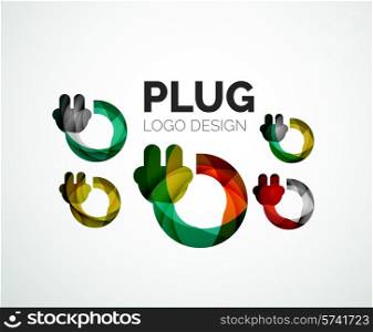 Abstract company logo design elemnet - plug icon