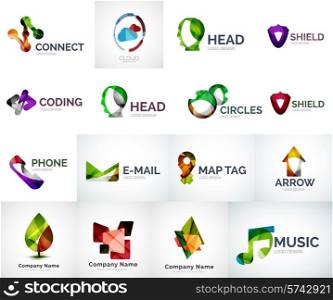 Abstract company logo vector collection - 16 modern various business corporate logotypes