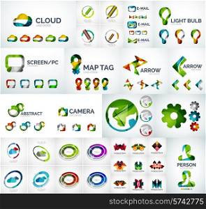 Abstract company logo vector collection - large set of business corporate logotypes