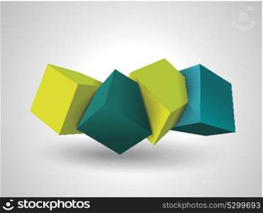 Abstract Composition of 3d cubes, vector Illustration.