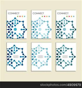 Abstract connect figure on brochure template. Abstract connect figure on brochure template.