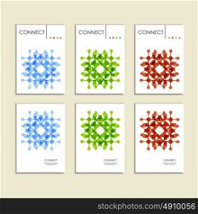 Abstract connect figure on brochure template. Abstract connect figure on brochure template.