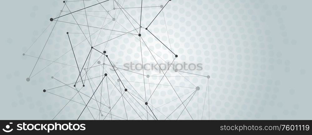 Abstract connecting dots and lines. Vector polygonal science and technology background.. Abstract connecting dots and lines. Vector polygonal science and technology background