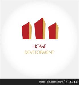 Abstract construction or real estate company logo design. Vector icon with buildings and houses. Abstract construction or real estate company logo design. Vector icon with buildings and houses.